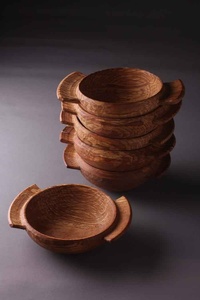 Assiette de service exclusive en bois de manguier fait main de qualité supérieure avec couvercle, design classique, écologique, durable, compatible micro-ondes - Product Image 2