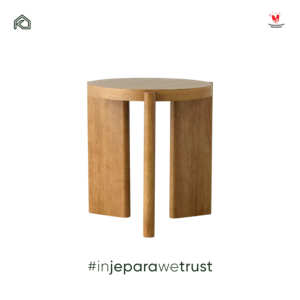Modern Solid Teak Wood Round Side <b>Table</b> Contemporary African Style Wooden <b>End</b> <b>Table</b> for Living Room Hotel Villa - Product Image 2