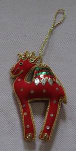 Look attrayant couleur marron perlé et argent Zari broderie travail personnaliser la conception décoration d'arbre de noël ornement suspendu - Product Image 2