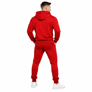 Conjunto Deportivo para Hombre, Sudadera con Capucha Roja, Pantalones Jogger, Ropa Deportiva para Gimnasio, Traje de Entrenamiento, Logotipo Personalizado, Conjunto de Felpa de Algodón - Product Image 5