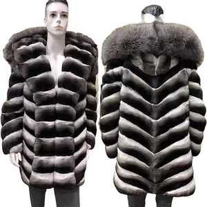 Winter Warmer Real Fur Coat for <b>Men</b> Genuine Fur <b>Jacket</b> with Mink <b>Velvet</b> Lining Inside Silver fox Fur Trim - Product Image 1