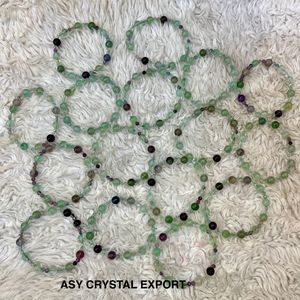 High Quality Handmade <b>Rainbow</b> Fluorite Bead <b>Bracelet</b> Natural Healing Crystal Stretch Women Men Meditation Energy Jewelry - Product Image 3