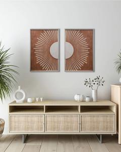 Art en bois pour salon, décoration murale sculpturale, décoration murale design, centre de table mural contemporain, décoration murale minimaliste de luxe - Product Image 4