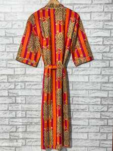 Vestido Kimono de Algodón Tejido Vintage para Mujer, Estampado de Tigre Chinoiserie, Largo hasta el Suelo, con Cinturón, Ropa Casual para Estar en Casa - Product Image 1