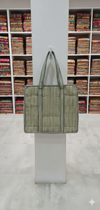 Bolso Tote de Algodón Vintage para Mujer, con Cadenas de Hombro de 18 Pulgadas, Cierre de Cremallera, Ligero, para Compras, Otoño/Invierno - Product Image 4