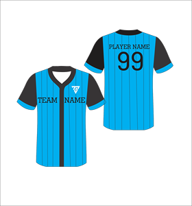 Maillot de football personnalisé bleu et noir rayé, col en V, manches courtes, impression par sublimation, évacuation de l'humidité, coupe classique, unisexe adulte - Product Image 6