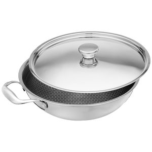 Triply Stainless Steel Kadai Kadhai with Steel Lid Induction Friendly Nonstick Body No Chemical Coating - Product Image 3