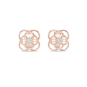 Boucles d'oreilles clous en or blanc 14 carats avec diamants de laboratoire ronds pour femmes |   Cadeau d'anniversaire |   Nouveau diamant cultivé - Product Image 5