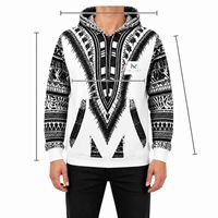 Sweat-shirt à capuche unisexe personnalisé avec imprimé tribal Dashiki, streetwear d'hiver, hip-hop, veste en polaire surdimensionnée, sweat-shirt décontracté
