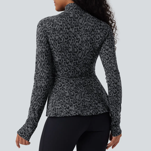 Customizable Women's Winter Zip-up Gym <b>Jacket</b> High Quality Polyester Solid Color Breathable Plus Size Stretchy for Yoga <b>Workouts</b> - Product Image 2