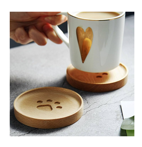 Wood Coaster Antique-Style Engraved Logo Premium Wooden Coasters Wholesale Customized Rectangular Coaster - Product Image 1