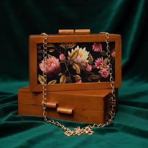 Wooden Clutch With Sequins & Floral Topper <b>Metal</b> Mosaic Clutch <b>Wallet</b> Purse Party Bag for Women - Product Image 4