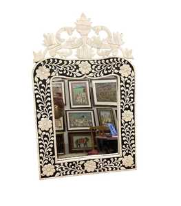 Miroir mural décoratif moderne fait main avec incrustation de nacre, écologique, épaisseur personnalisable - Product Image 2