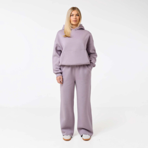 ชุดเซ็ตฮู้ดดี้โอเวอร์ไซส์ขายดีสำหรับผู้หญิง กางเกงขายาวทรงหลวม พิมพ์ลายแบบ Acid Wash  โลโก้สั่งทำได้ ผ้าฝ้ายระบายอากาศเป็นมิตรต่อสิ่งแวดล้อม - Product Image 2