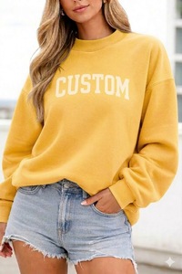 Winter Autumn Casual Streetwear Custom Printed High Quality <b>Drop</b> Shoulder Oversized Mock Neck Women's Sweatshirt Front Logo - Product Image 6