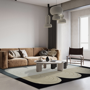 Hand Tufted Wool Silk Rug Carpet for Living Room Modern Geometric Area Rug Handmade Contemporary Carpet - Product Image 3