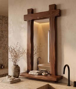 Decorative Hanging Modern Handmade Wooden Wall <b>Mirror</b> for Living Room and Hallway - Product Image 5