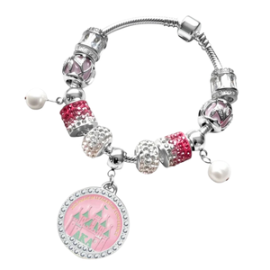   สร้อยข้อมือ 44T Charm Bracelet สีทองชมพูและเขียว ประดับเพชร สำหรับงานประชุมผู้นำปี 2025 เครื่องประดับสตรีสุดหรูหราทันสมัย - Product Image 1