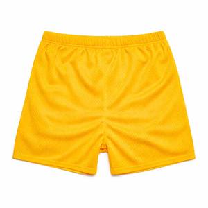 กางเกงบาสเก็ตบอลตาข่ายสีเหลืองสำหรับผู้ชาย เอวยางยืดพร้อมเชือกผูก ระบายอากาศได้ดี เหมาะสำหรับการฝึกซ้อมในสนาม รับผลิตแบบ OEM จำนวนมาก - Product Image 3