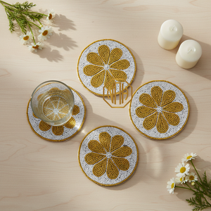 Modern Seed Beads Embroidery Palms Tree <b>Coasters</b> For Interior Decoration Colorful Handmade <b>Beaded</b> <b>Coaster</b> With Artistic Design - Product Image 6