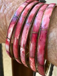 Bracelets indiens tendance en résine et métal, lot de 6, bijoux et accessoires faits à la main, directement de l'usine - Product Image 3