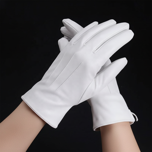 Gants en cuir blanc personnalisés pour les occasions formelles et les cérémonies de groupe, gants de parade élégants en cuir blanc pour les occasions - Product Image 5