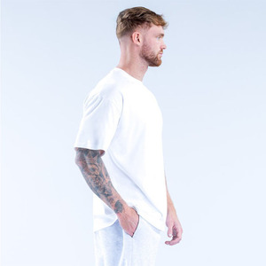 Camiseta de Algodón Oversize para Hombre con Logo Personalizado, Estilo Urbano High Street, Ajuste Holgado Casual, Lavado Vintage, Tejido Pesado, Top de Moda Liso - Product Image 5