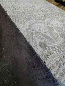 Proveedor de Telas de Malla Bordadas con Piedras Plateadas de Alta Calidad para Vestidos de Novia al por Mayor - Product Image 4