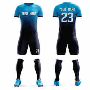 Nouvelle mode, ensemble de maillots de football pour hommes avec impression numérique personnalisée, polyester à séchage rapide, manches courtes, uniforme de sport - Product Image 1