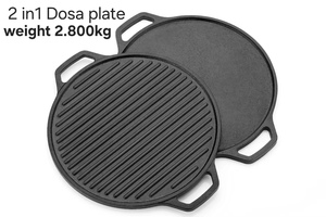Sartén de Hierro Fundido Resistente 2 en 1, Reversible, para Dosa y Plancha, con Asas Dobles, para Cocina India - Product Image 3