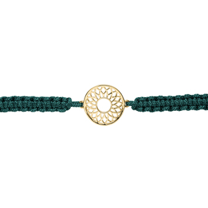 Pulsera de Macramé con Cuentas de Oro de 14K, Diseño de Cordón Tejido Ajustable con Dije Floral de Rayos de Sol, Bañada en Rodio, Estilo Lindo, Unisex para Uso Diario - Product Image 6