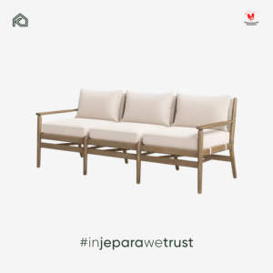Sofá de Exterior de Madera de Teca de Indonesia de Lujo, 3 Plazas, Resistente a la Intemperie, Muebles Modernos para Patio, Jardín o Resort, Hecho en Jepara - Product Image 2