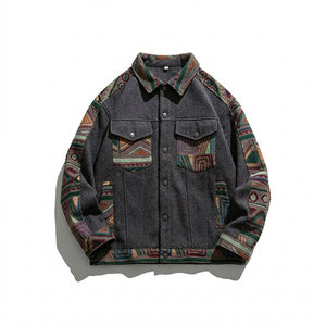 Blouson matelassé surdimensionné personnalisé, style japonais rétro, patchwork, streetwear, coupe longue, respirant, coupe-vent, polyester, à capuche, unisexe - Product Image 1