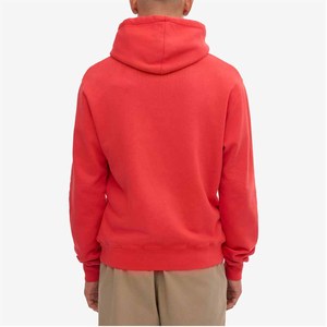 Sweat-shirt à capuche rouge pour homme, couleur unie, en molleton de coton, décontracté, avec poches, coupe classique, pour l'automne - Product Image 4