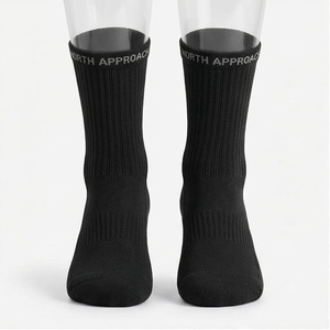 NORTH APPROACH Crew <b>Socks</b> Black Breathable Running <b>Socks</b> for Adults Summer Season - Product Image 1