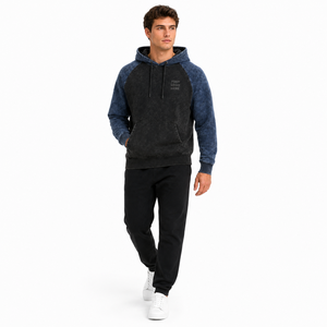 Sudadera con Capucha para Hombre, Estilo Acid Wash, con Paneles, Tejido de Felpa Transpirable, Mangas en Contraste, Personalizable OEM/ODM, para Conjuntos Deportivos Casuales de Invierno - Product Image 5