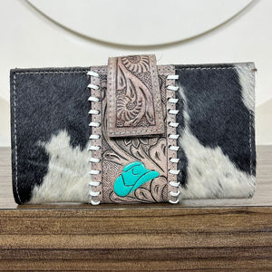 New Luxury <b>Large</b> Capacity RFID-Blocking Bifold Wallet Hand Tooled Cowhide <b>Leather</b> Card Holder Long Wallet Clutch <b>Purse</b> for Women - Product Image 4