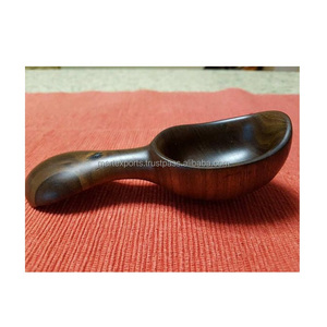 Juego de cucharas de madera de bambú ecológicas, utensilios naturales hechos a mano para la cocina, ensalada/sopa, servicio de fiesta, uso moderno de lujo - Product Image 2