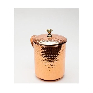 Jarra de Agua de Cobre Puro, Jarra de Cobre Martillado con Tapa y Asa de Metal para el Hogar, Oficina, Bebidas Ayurvédicas - Product Image 2