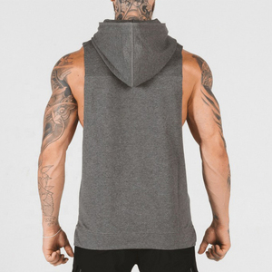 Factory Price Men's <b>Workout</b> Hooded Tank Top Sports Training Running Sleeveless Gym <b>Hoodies</b> Bodybuilding Cut Off Muscle Hoodie - Product Image 6