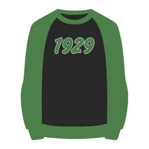 Sweat-shirt raglan noir Iota Phi Lambda Sorority, vêtements à lettres grecques, année de fondation 1929, pull décontracté à col rond pour femme - Product Image 1