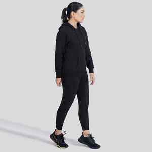 High Quality 2-Piece Women's Casual Sports Winter Fleece Tracksuit Long Sleeve Hooded Breathable Solid Pattern Hoodies - Product Image 5