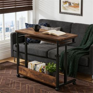 Scrivania per Computer Regolabile in Altezza con Spazio di Archiviazione, Doppia Funzione come Tavolino da Caffè e Tavolino Laterale per Divano - Product Image 2