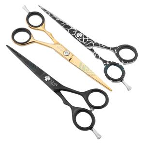 กรรไกรตัดผมมืออาชีพ สแตนเลส สีดำ ขาว ดำ-ขาว ลายทอง สำหรับร้านเสริมสวย ใช้งานได้คมกริบ - Product Image 1