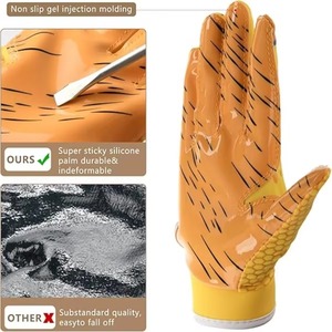 Guantes de Fútbol Americano Personalizados con Agarre Completo para las Manos, Antideslizantes, Cómodos, con Correa de Muñeca Ajustable y Cierre de Gancho y Bucle - Product Image 2