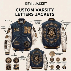เสื้อแจ็คเก็ตวาร์ซิตี้แบบยูนิเซ็กซ์สั่งทำพิเศษ ระบายอากาศได้ดี กันลม ปักชื่อย่อส่วนตัว แจ็คเก็ตบอมเบอร์เบสบอล ฟุตบอล แจ็คเก็ตนักเรียนวิทยาลัย - Product Image 3