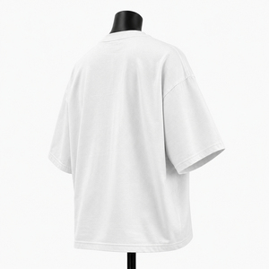 เสื้อยืดโอเวอร์ไซส์แบบเรียบง่ายสำหรับทุกเพศ ขายส่ง ผ้าคอตตอนหนา 220 กรัม เป็นมิตรกับสิ่งแวดล้อม สไตล์สตรีทแวร์ - Product Image 4