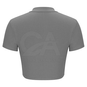 2026 Women Streetwear Cropped T-Shirt with <b>Zipper</b> Closure Women Designer New Style Zip Crop Tee Casual Fashion <b>Top</b> Quality Shirt - Product Image 3
