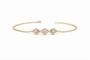 Pulsera de Moda de Oro Amarillo de 18K con Diamantes de Laboratorio, Pulsera de Diamantes con Forma de Marquesa Infinita, Cadena y Eslabones con Dijes para Niñas - Product Image 4