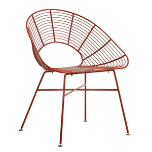 Sillón Moderno Azul de Metal con Respaldo Escultural de Rejilla para Sala de Estar, Comedor, Exteriores, Villas y Apartamentos - Product Image 5